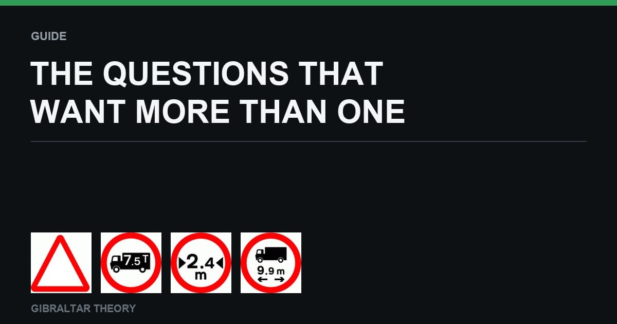 Signs for weight, height and width limits